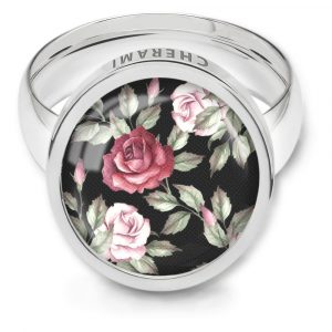 Ring für Damen mit retro Rosen, Blumenmuster