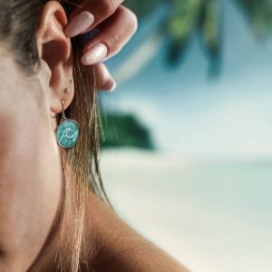 Ohrringe für Damen, Sommerlicher Schmuck mit einem Wellensymbol