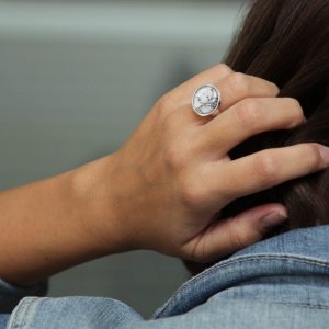 Damenring im Marmorlook, Marble