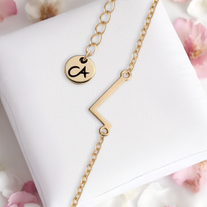 Armband Buchstabe L Gold Edelstahl personalisiert elegant