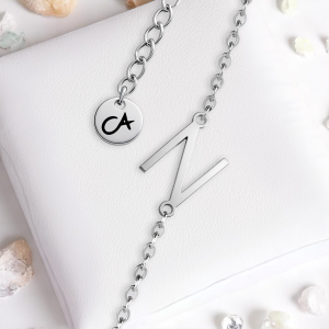 Armband Buchstabe N Silber Edelstahl Cherami Initial Schmuck Damen