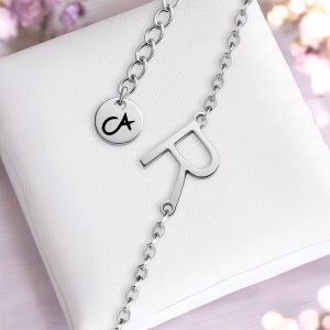 Armband Buchstabe R Silber Edelstahl Cherami Initial Schmuck Damen
