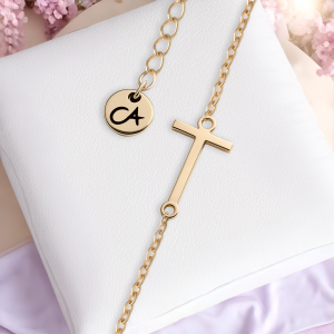 Armband Buchstabe T Gold Edelstahl Cherami Initial Schmuck Damen