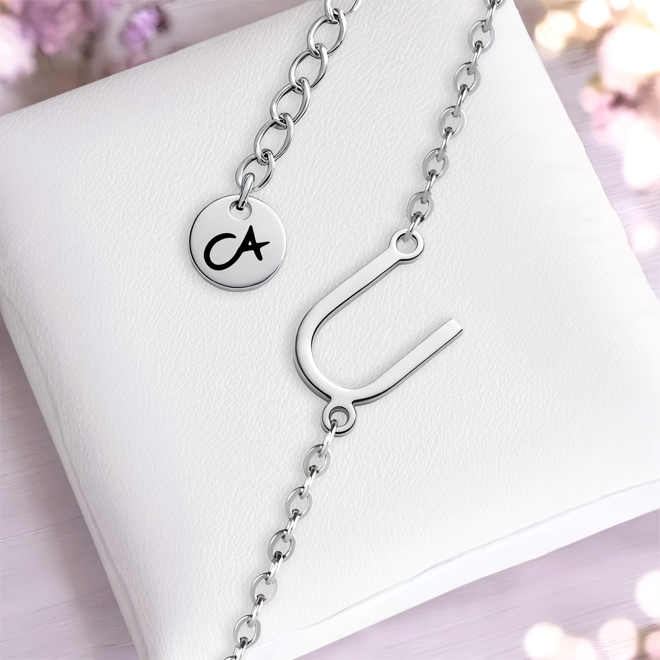 Armband Buchstabe U Silber Edelstahl Cherami Initial Schmuck Damen