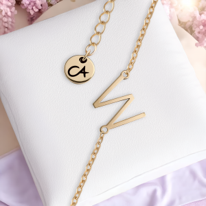 Armband Buchstabe W Gold Edelstahl Cherami Initial Schmuck Damen