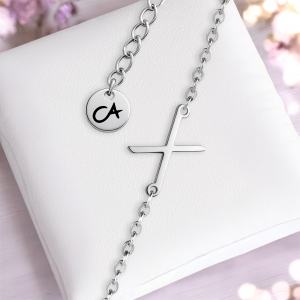Armband Buchstabe X Silber Edelstahl Cherami Initial Schmuck Damen