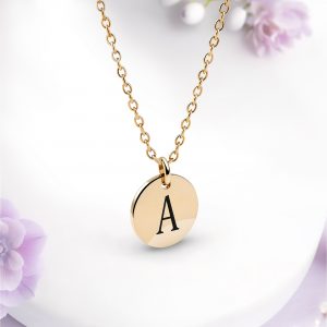 Cherami Coin Kette A Gold Edelstahl personalisierte Halskette Damen