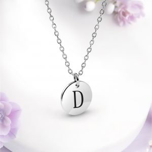 Coin Kette D Silber Damen Edelstahl Cherami personalisierte Halskette
