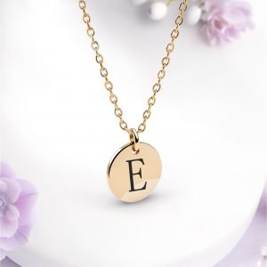 Coin Kette E Gold Damen Edelstahl Cherami personalisierte Halskette